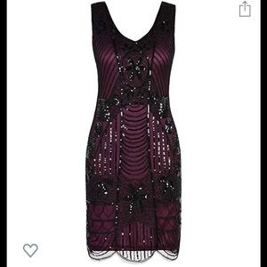 1920’s Style Red/Black Sequin Dress NWT